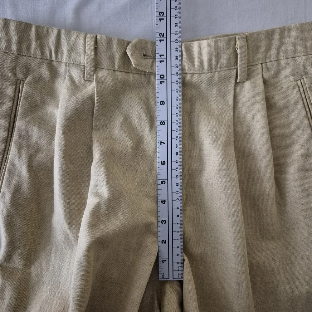 Dockers Class A Pants Mens 38x32 (Fits 34x30)‎ Tan Cotton Linen Old Money Resort